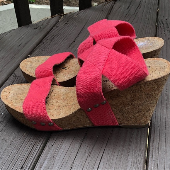 Lucky Brand Pink Cork Wedges - Picture 8 of 8